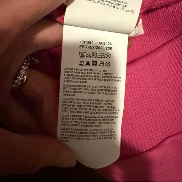 VERSACE Girl's Barocco Crop Hoodie Fuchsia Pink & Gold Yellow Jumper Baroque 12 - Picture 8 of 9